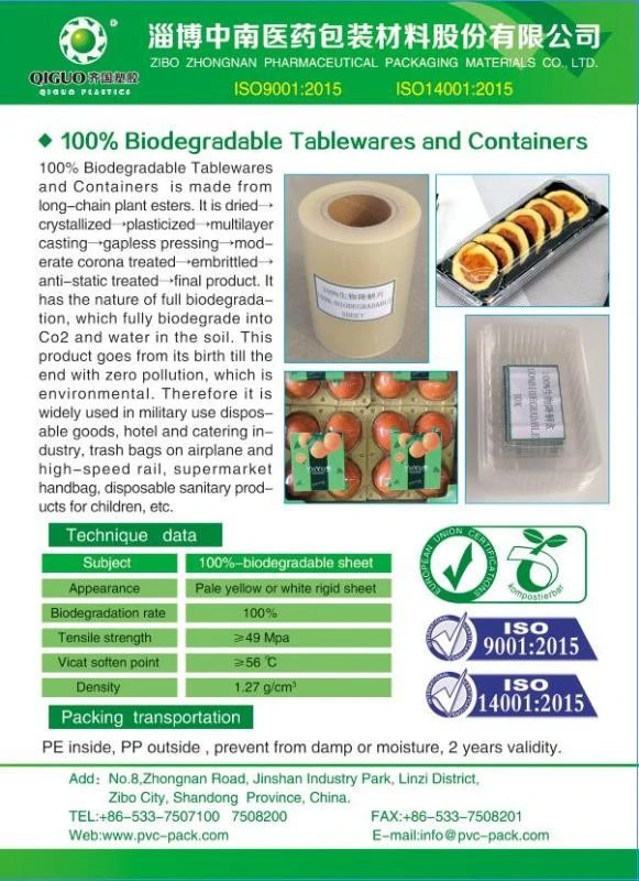 100% Biodegradable Tablewares And Containers